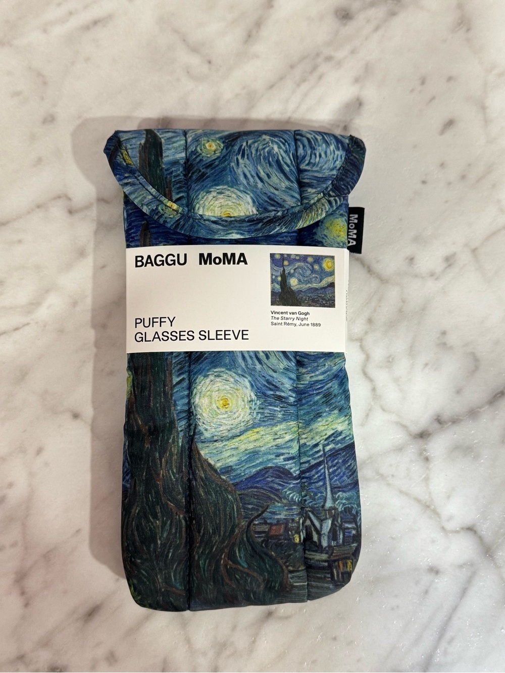 Baggu x MoMA Van Gogh starry night puffy glasses sleeve
